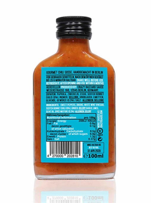 Crazy Bastard Sauce Scotch Bonnet & Caribean Spices (Blue Label) 100ml
